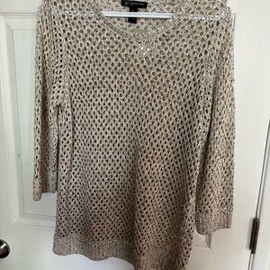 new inc oatmeal sparkly sweater perfect for fall holidays size 0X